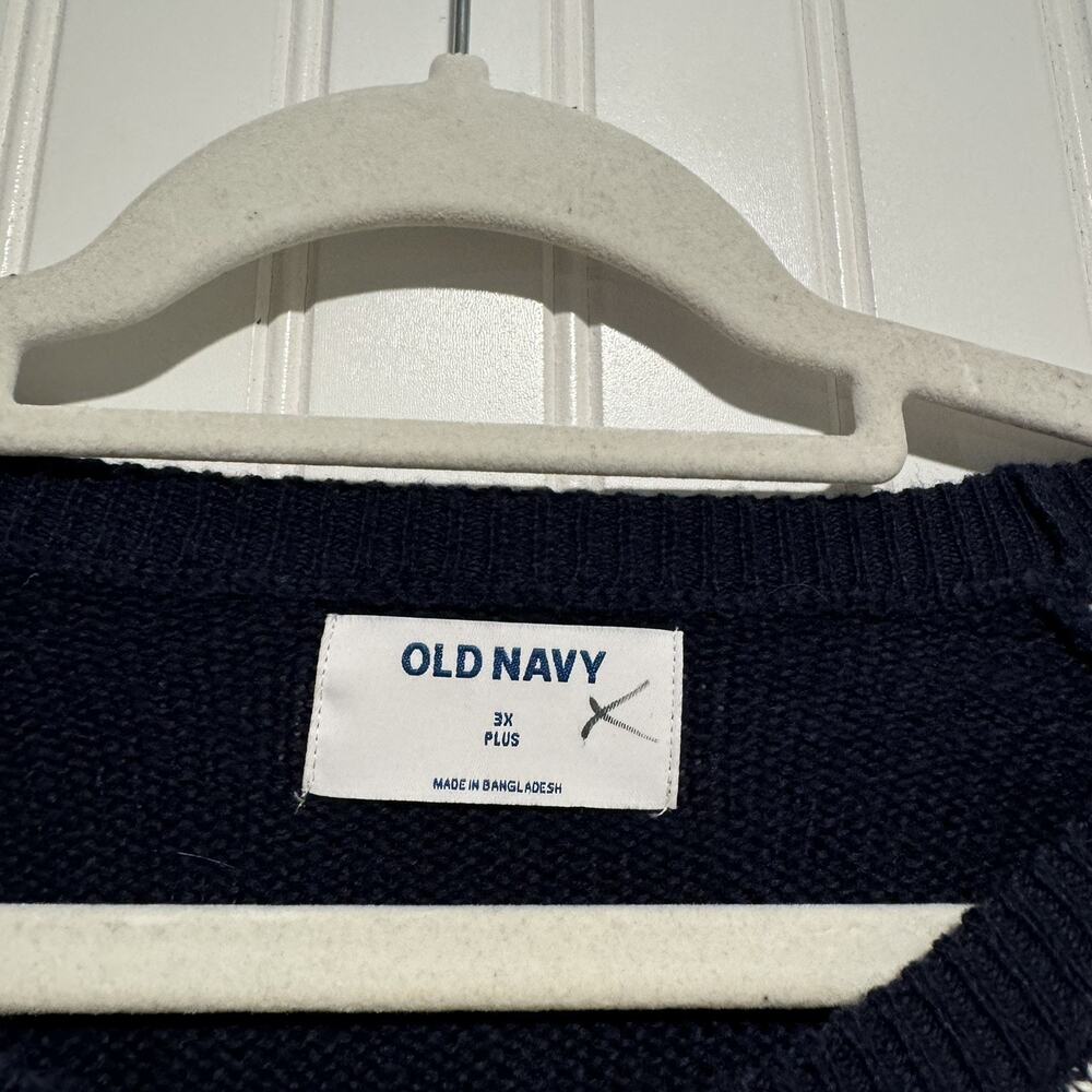 Old Navy Fair Isle Sweater Navy Blue Plus Size 3X Tunic Length - Picture 3 of 5